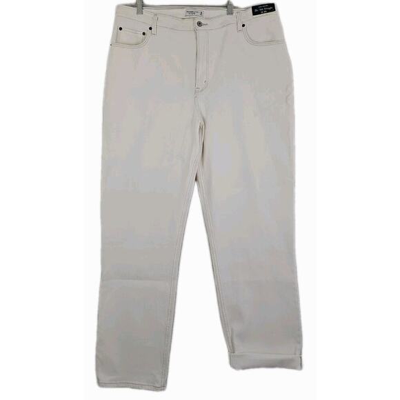 ABERCROMBIE & FITCH~Woman Plus Sz 35/20~Ivory Curve Love The 90s Straight Jeans. - Picture 1 of 16